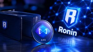 AXS el token de Axie Infinity junto a una wallet y la red Ronin.