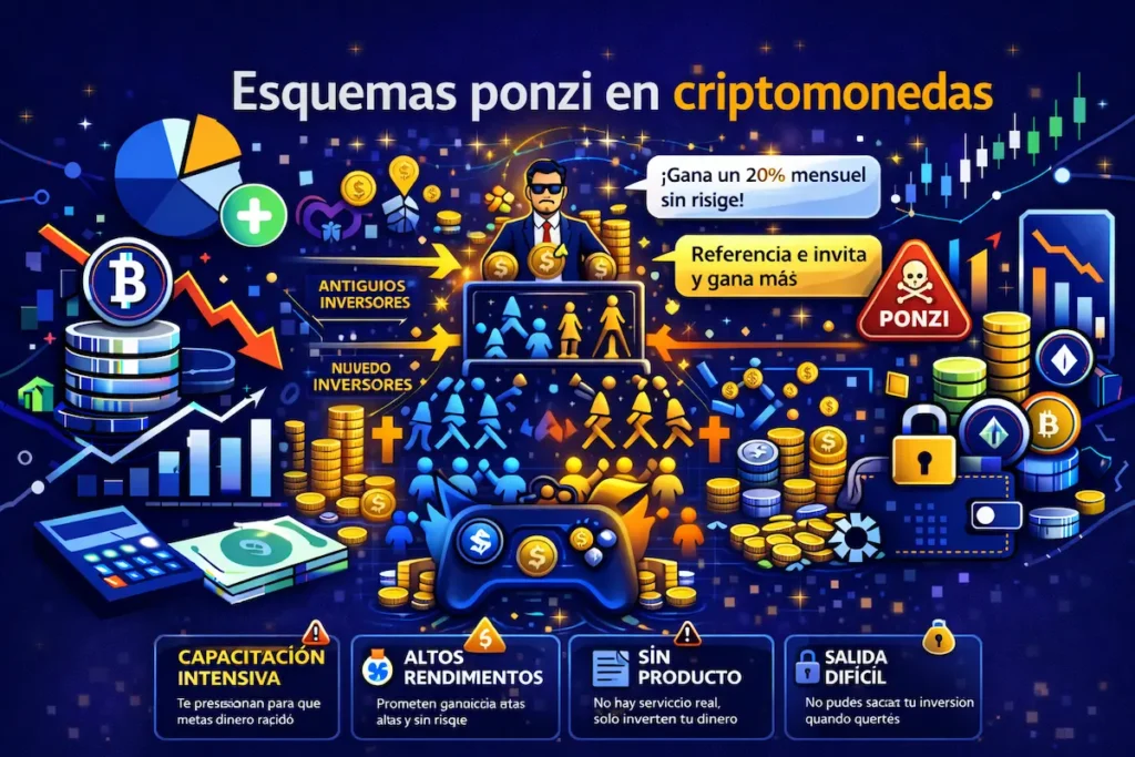 Esquemas ponzi en criptomonedas