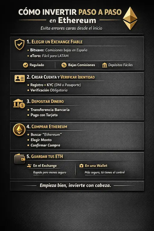 Guía paso a paso para invertir en Ethereum