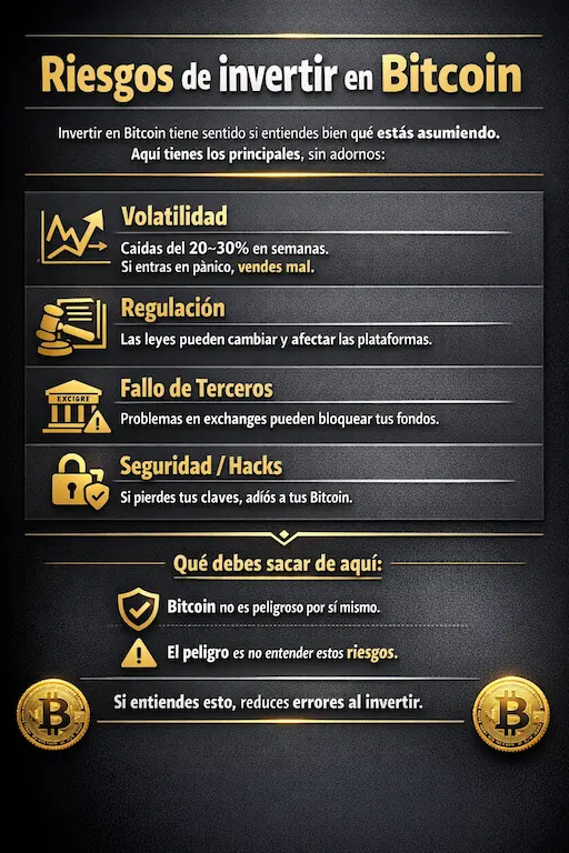 Riesgos clave al invertir en Bitcoin