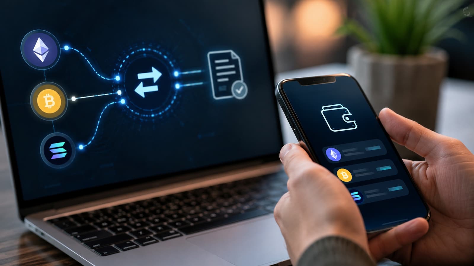 Un DEX conecta una wallet con contratos inteligentes para intercambiar criptoactivos.