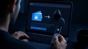 Una web falsa intenta obtener las claves o una firma de la wallet del usuario.