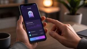 Aplicación de ahorro de Aave en un móvil