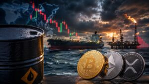 Bitcoin Ethereum y XRP afrontan volatilidad mientras sube el petróleo por la tensión en Ormuz.