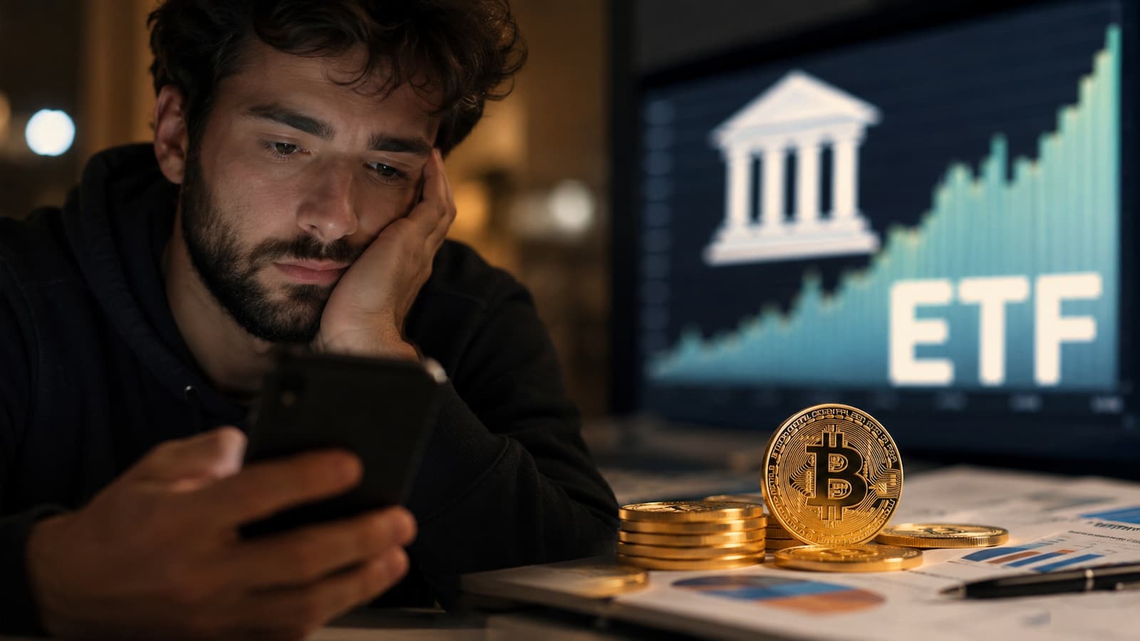 Bitcoin pierde atención minorista mientras los ETF mantienen un peso institucional relevante.