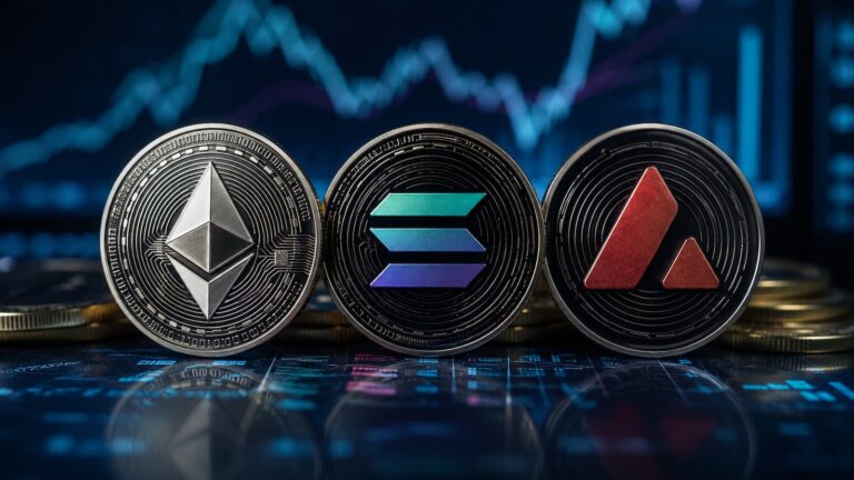 Ethereum Solana y Avalanche aumentan actividad mientras bajan las comisiones de red.