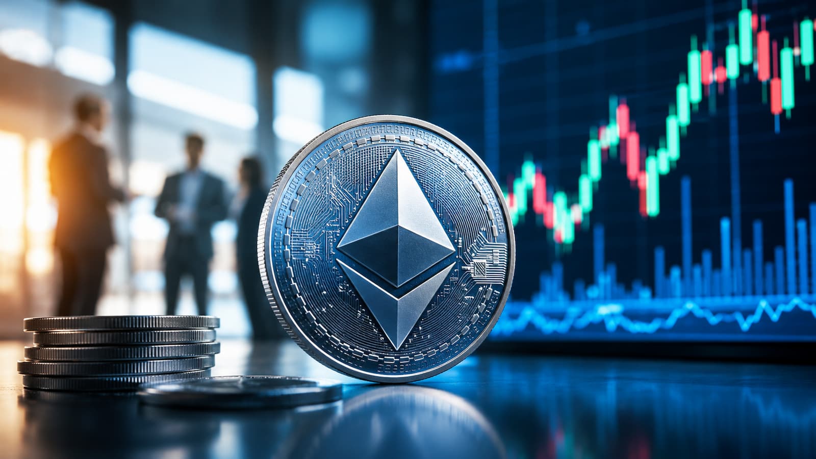 Ethereum atrae flujos mediante ETF y compras corporativas pero la volatilidad sigue presente.