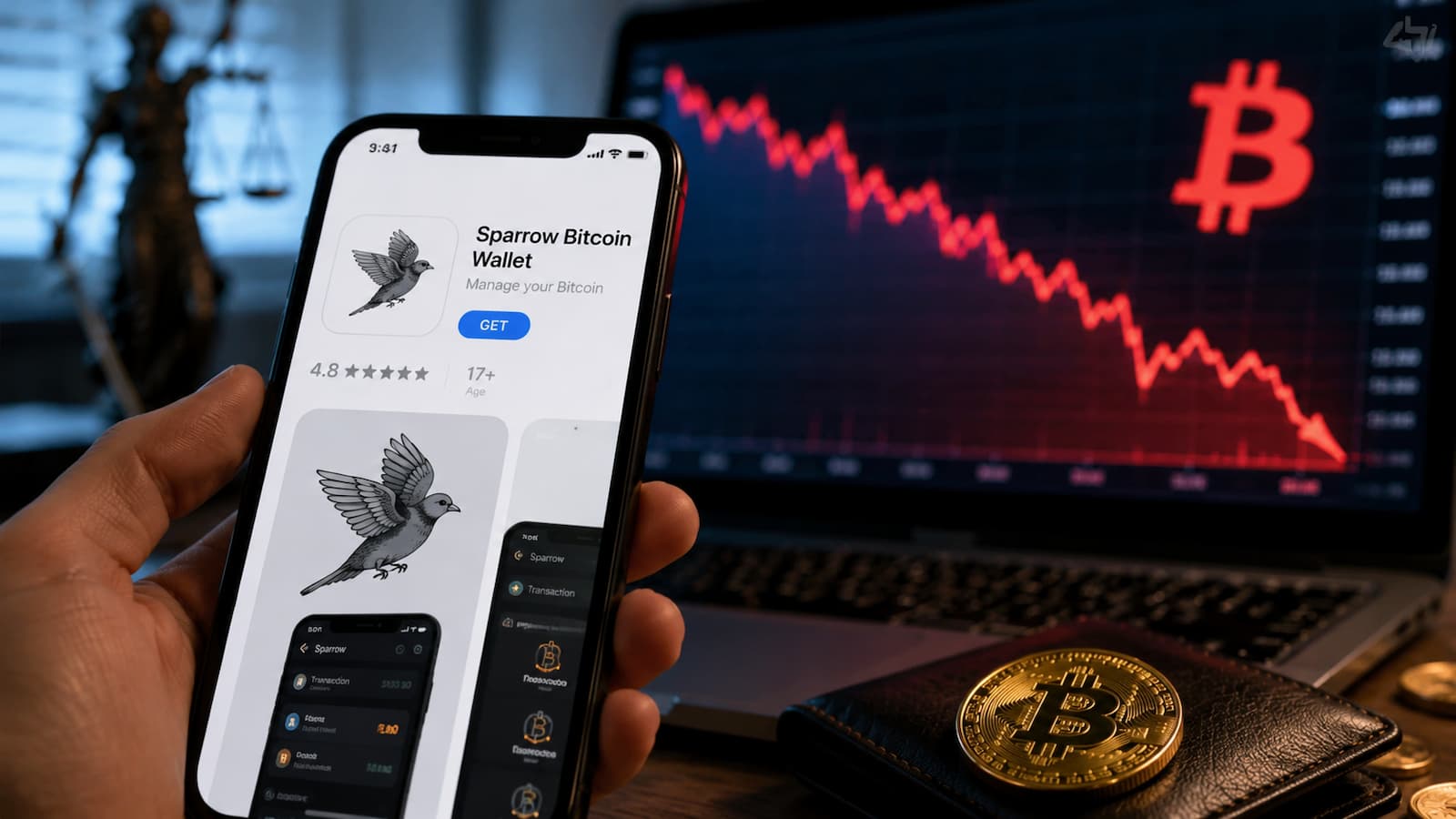 La demanda vincula las pérdidas de Bitcoin con una aplicación falsa de Sparrow en la App Store.