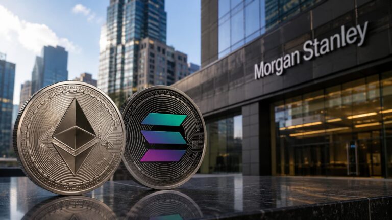 Morgan Stanley prepara ETF de Ethereum y Solana con staking y una comisión anual del 0 14%.