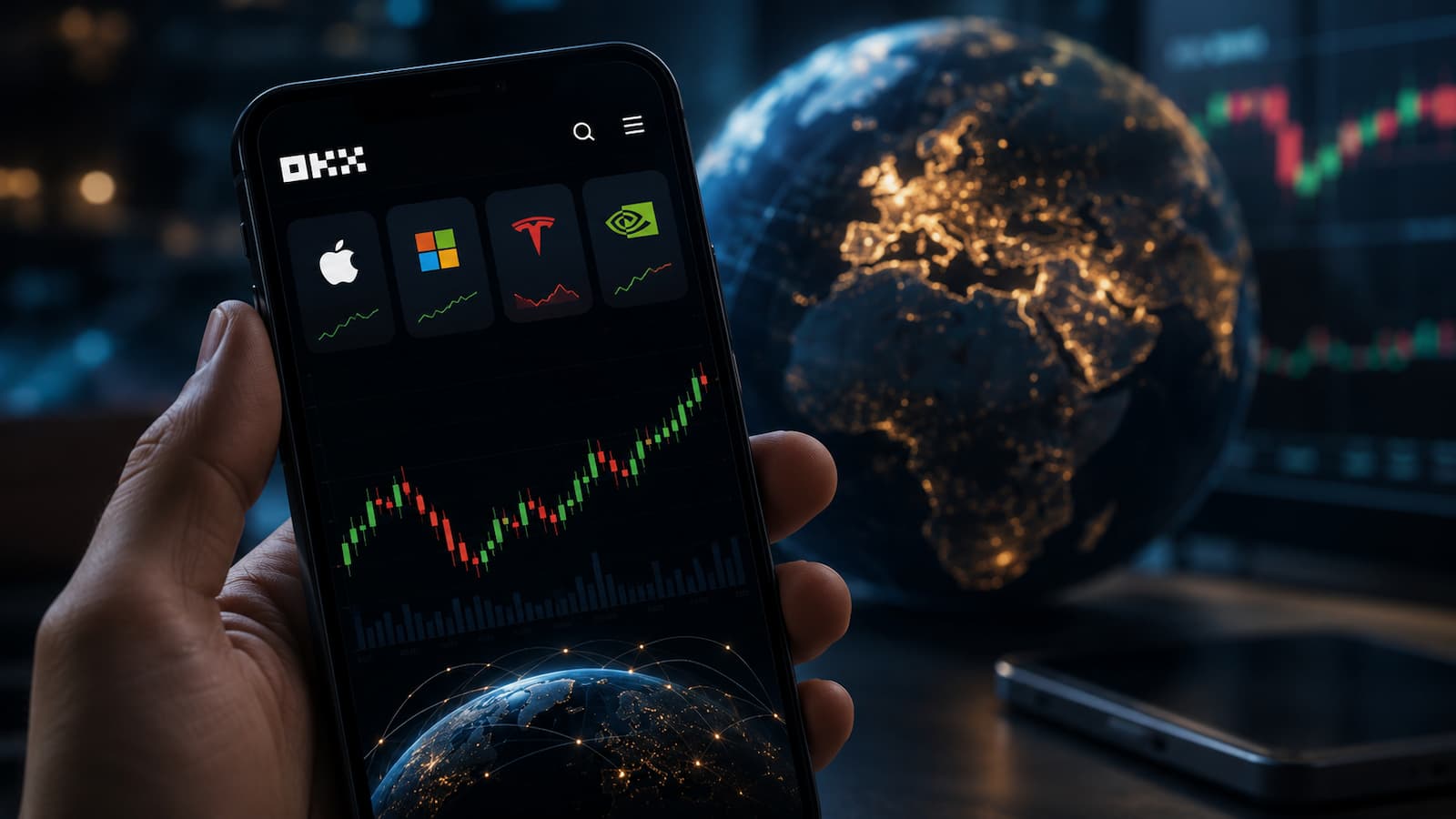 OKX estrena acciones tokenizadas 24 7 sin acceso para usuarios europeos.