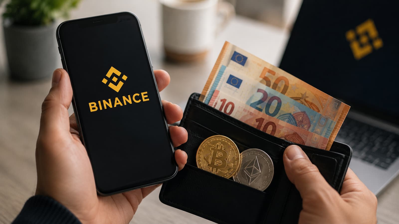 Retirada de euros y criptomonedas de Binance tras el periodo transitorio de MiCA.