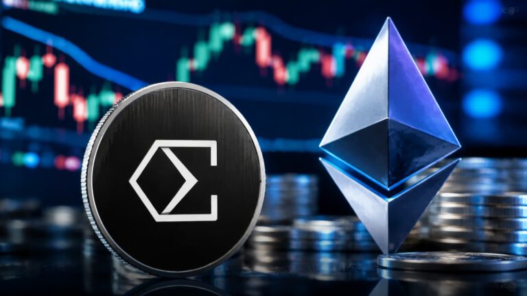 Token Ethena (ENA) junto a una representación de Ethereum y datos de mercado cripto.