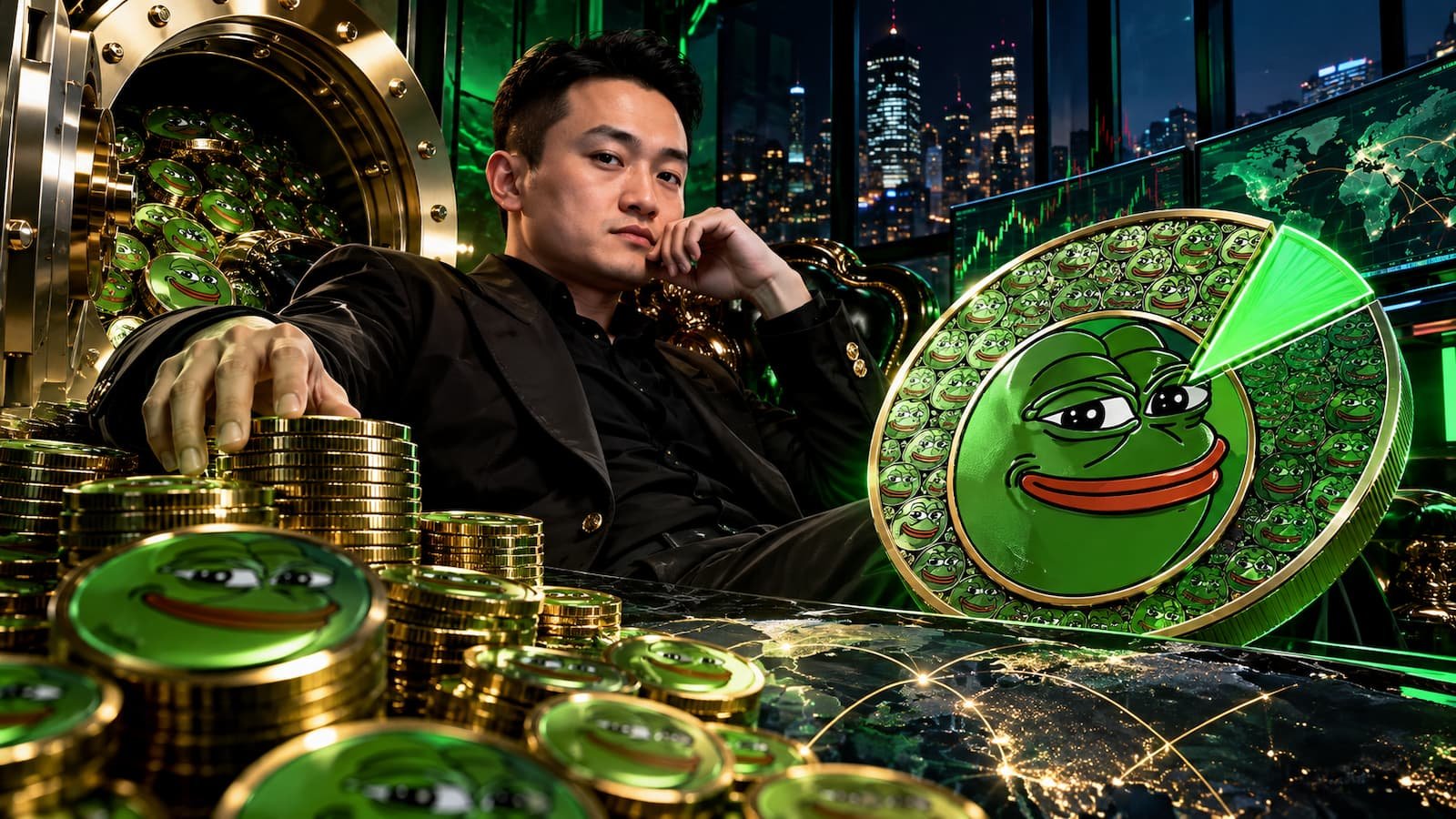 Arkham Intelligence atribuye a wallets vinculadas a Justin Sun cerca del 2 82% de la oferta de PEPE.
