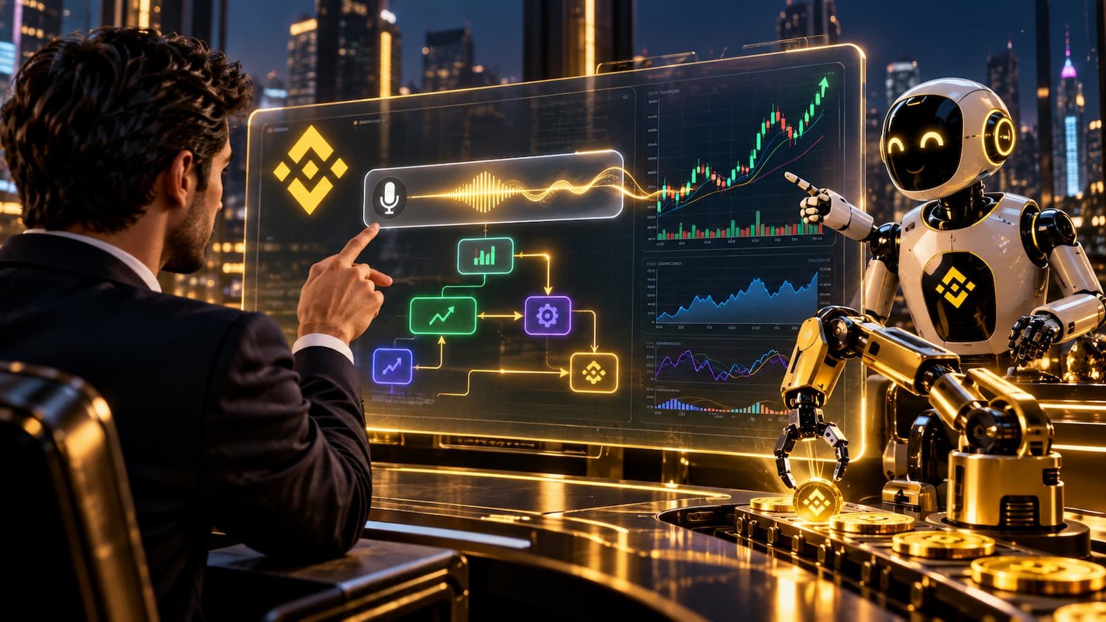 Binance amplía AI Pro con estrategias de trading sin programar.