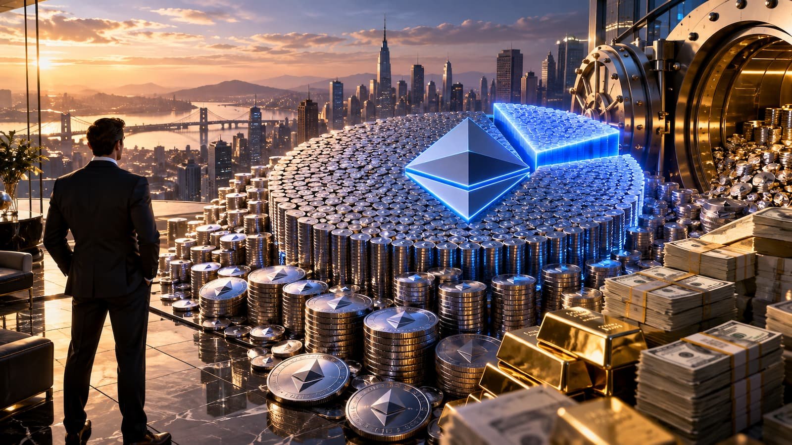 BitMine roza el 5% de la oferta de ETH con 17.400 millones en tenencias.