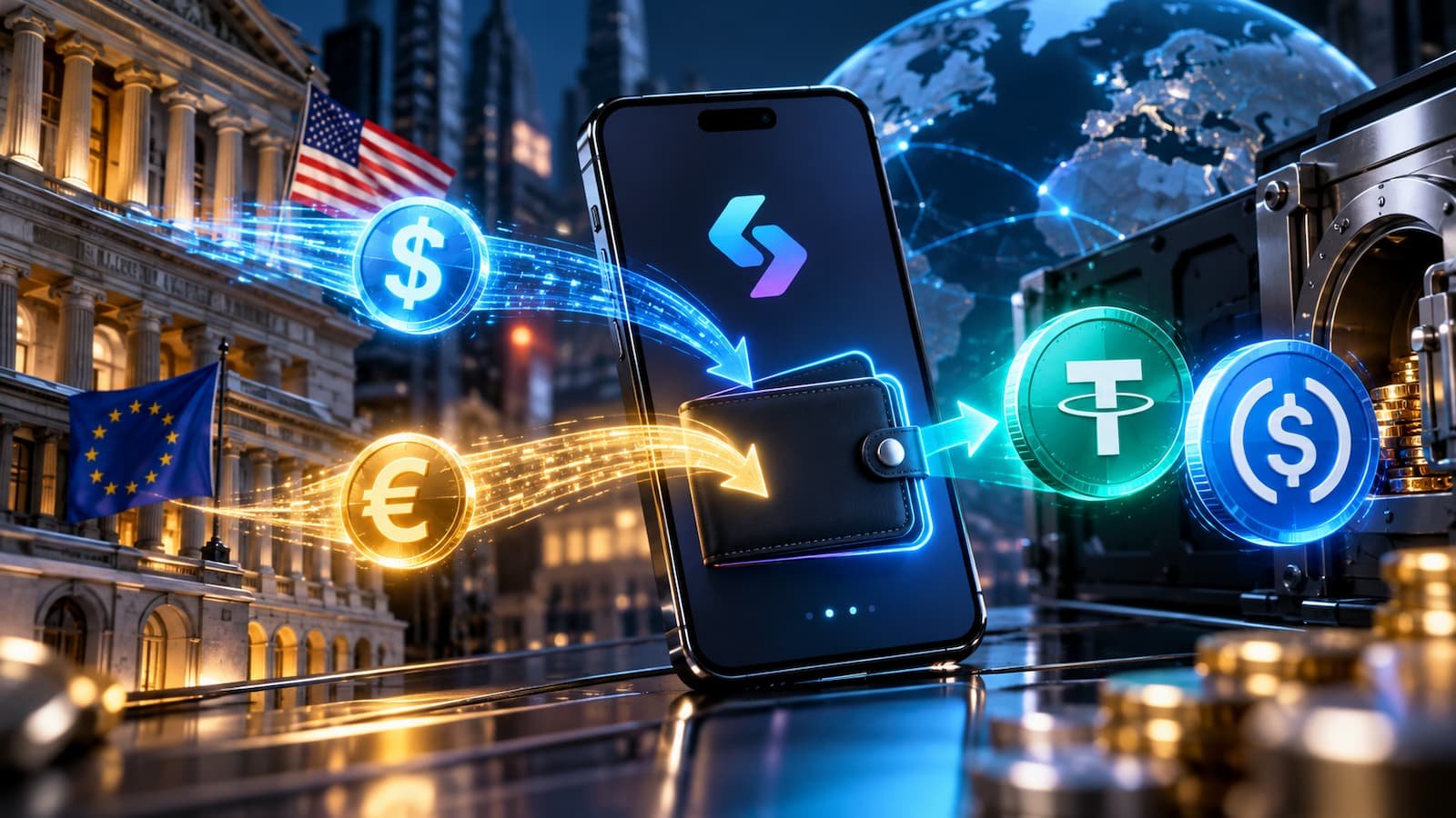 Bitget Wallet añade cuentas virtuales en dólares y euros que convierten depósitos en stablecoins.