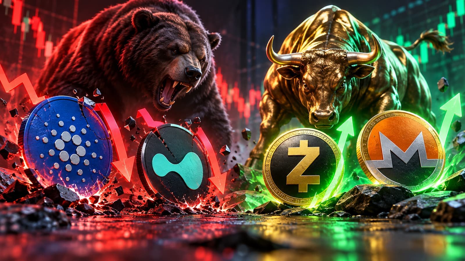 Cardano y Hyperliquid rozan el 10% semanal mientras Zcash y Monero rebotan.