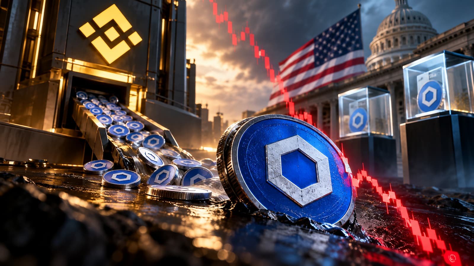 Chainlink cae pese a 18 días de salidas de Binance.