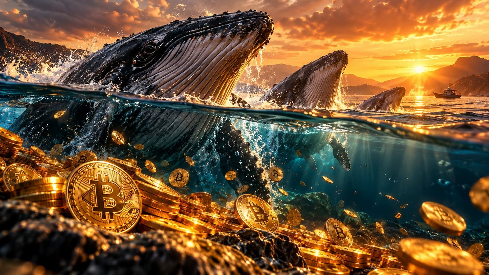 Las ballenas de Bitcoin suman 86.702 BTC en tres semanas.