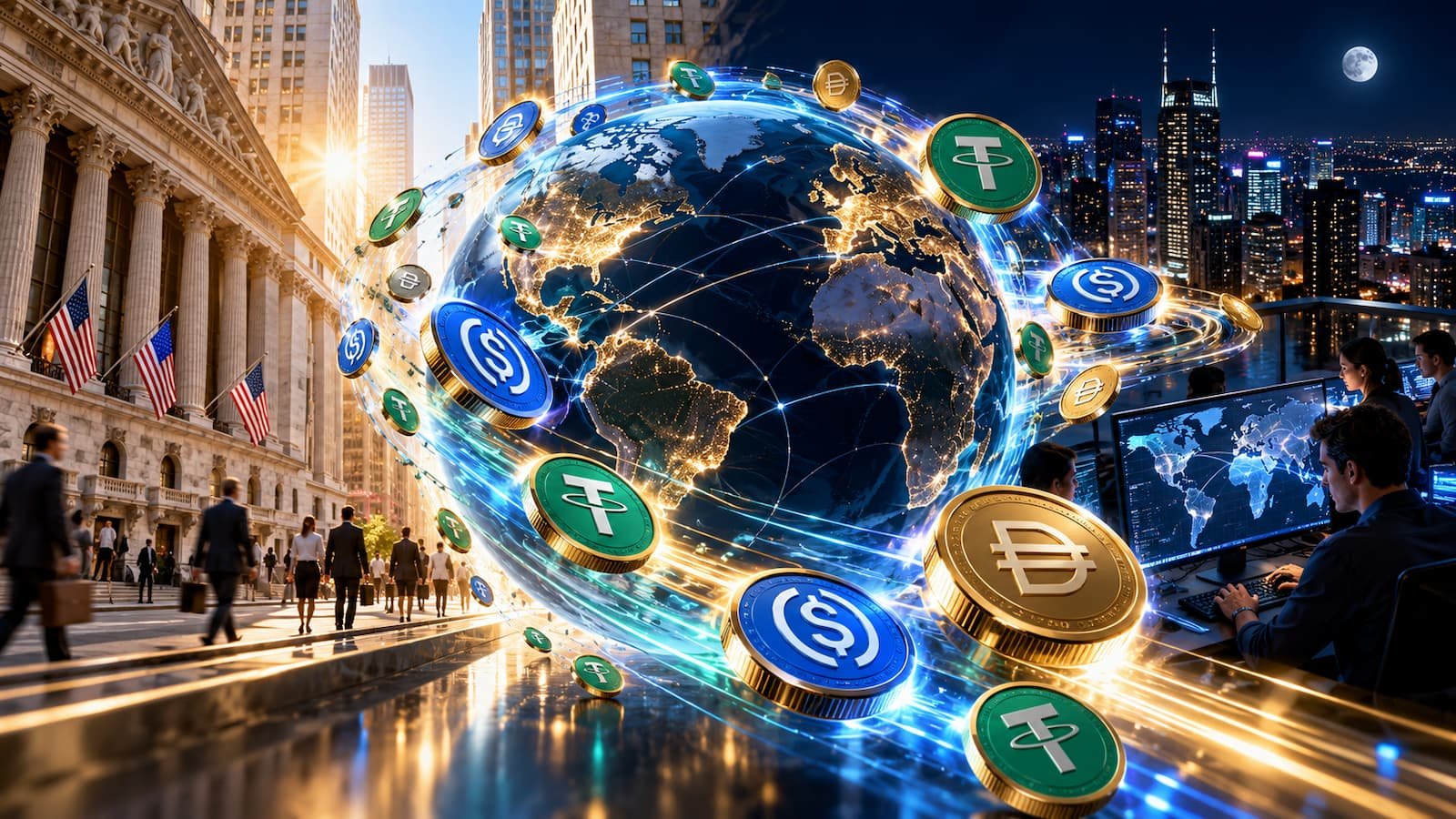 Las stablecoins movieron más de 400 millones de dólares por hora de media.
